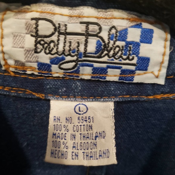 Pretty Bleu Cotton Large jean button down long sleeve - Picture 4 of 4